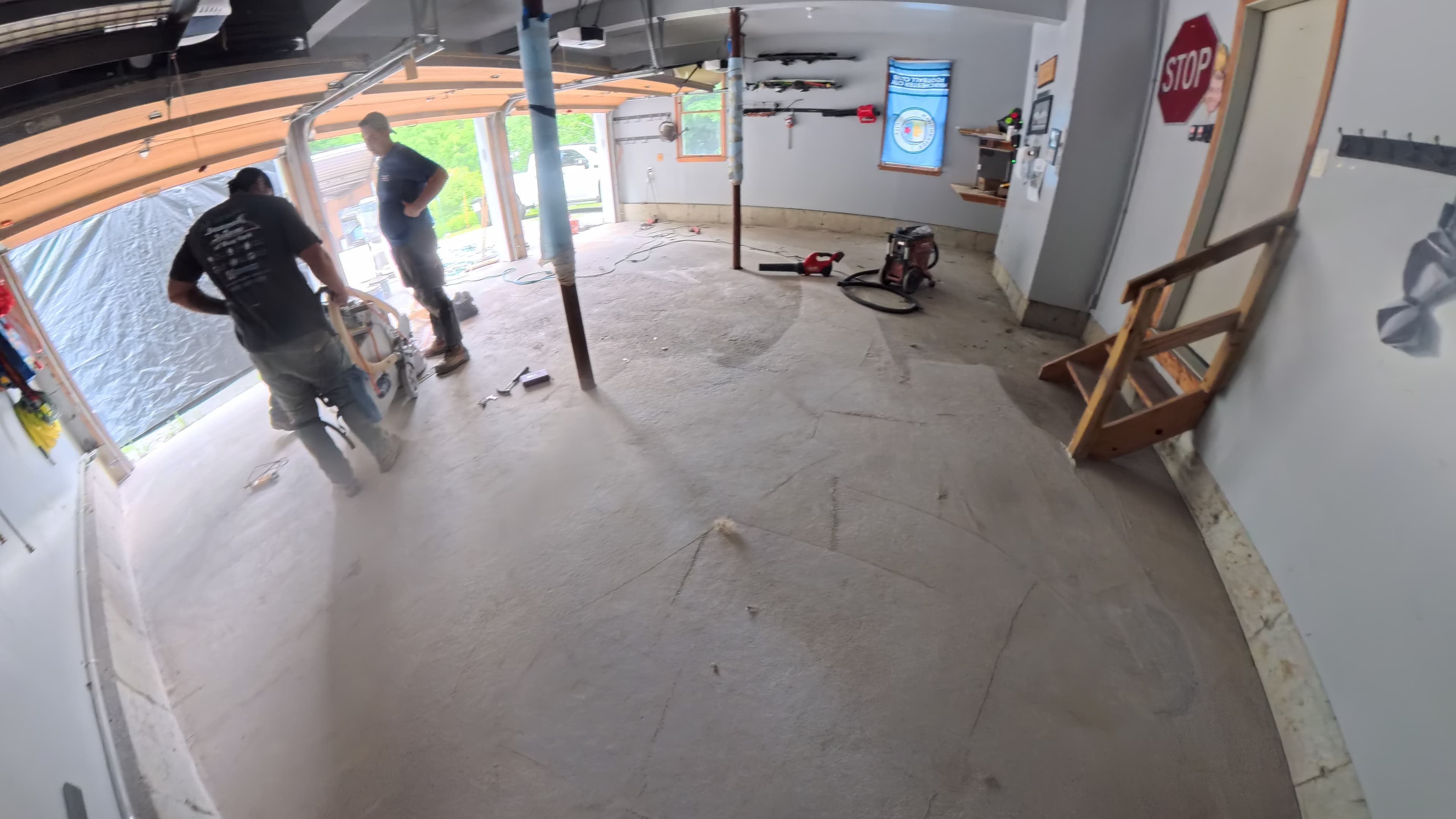 Garage floor ground to a CSP-3 profile to prepare for epoxy in Chester, NY